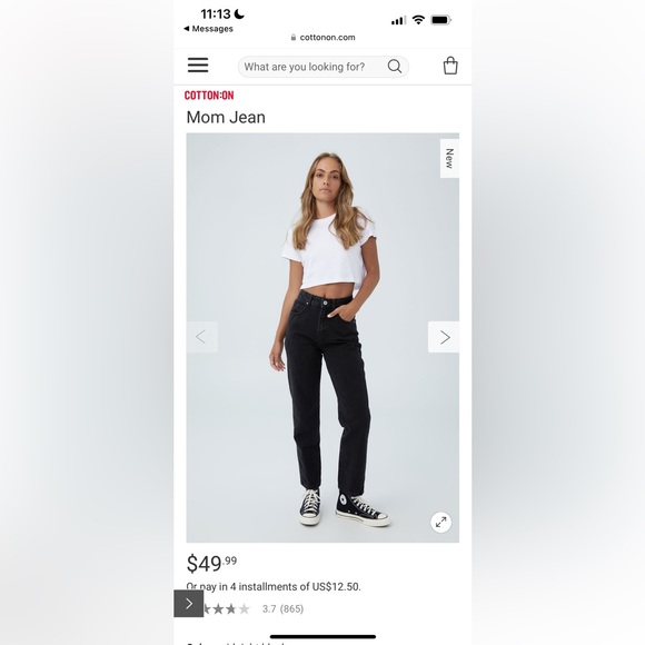 Women’s Black Cotton On Mom Jeans - Picture 1 of 3